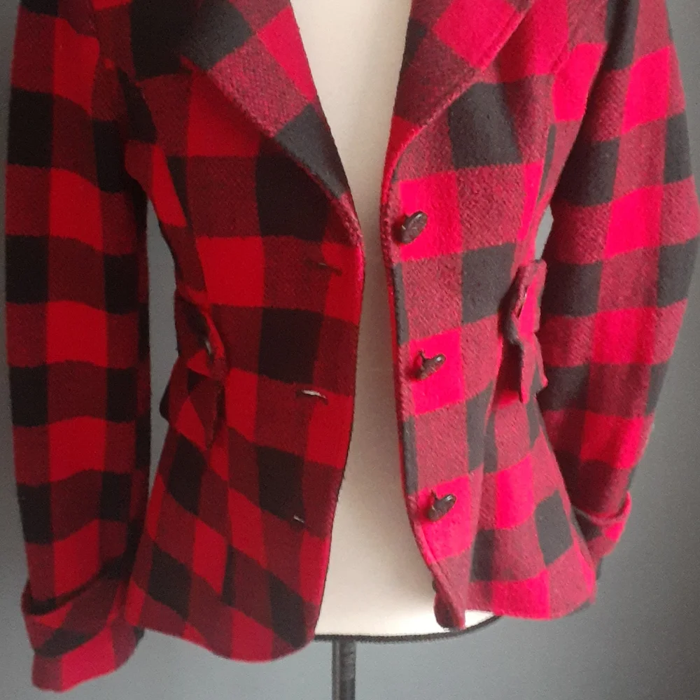 Aqua  red button down shacket XS. - Picture 9 of 14